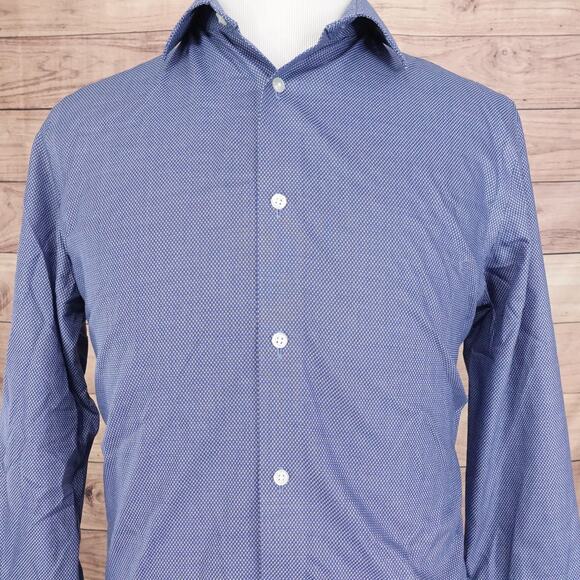 BANANA REPUBLIC NON-IRON STANDARD FIT BLUE BUTTON UP DRESS SHIRT MENS SIZE M - Picture 1 of 6